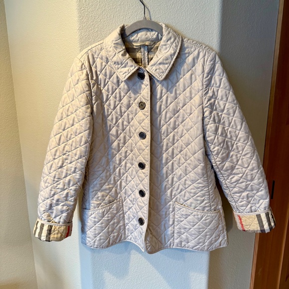 Burberry Jackets & Blazers - Burberry Cream Quilted Jacket